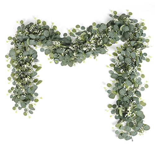 SOMYTING 2 Stück Künstliche Girlanden Eukalyptus mit Weidenblättern Grüne Blätter Weiße Blume Girlande Künstliche Pflanze Hängepflanze für Hintergrund Hochzeit Dekoration Tischläufer Mittelstück SOMYTING 2 Stück Künstliche Girlanden Eukalyptus mit Weidenblättern Grüne Blätter Weiße Blume Girlande Künstliche Pflanze Hängepflanze für Hintergrund Hochzeit Dekoration Tischläufer Mittelstück von SOMYTING