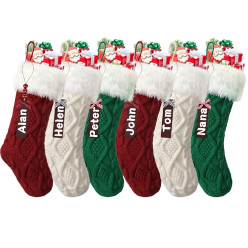 SOMYTING 6 Stück Weihnachtsstrumpf Gestrickte Wolle Weihnachtsstrumpfe mit Namensschildern Weihnachtssocken Deko Christmas Stockings für Weihnachtsfeier Weihnachtsdekorationen und Kindergeschenke SOMYTING 6 Stück Weihnachtsstrumpf Gestrickte Wolle Weihnachtsstrumpfe mit Namensschildern Weihnachtssocken Deko Christmas Stockings für Weihnachtsfeier Weihnachtsdekorationen und Kindergeschenke von SOMYTING