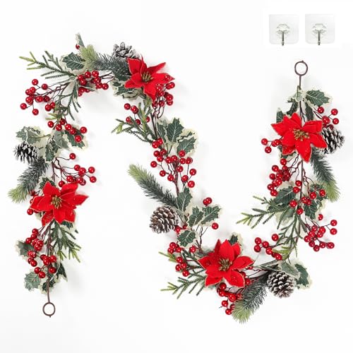 SOMYTING Künstliche Beerengirlande mit Grünen Blättern Weihnachtsgirlande mit Roten Beeren Girlande Weihnachten Tanne Girlande Rote Beerengirlande für Hochzeit Urlaub Kamin Treppe Tischdekoration SOMYTING Künstliche Beerengirlande mit Grünen Blättern Weihnachtsgirlande mit Roten Beeren Girlande Weihnachten Tanne Girlande Rote Beerengirlande für Hochzeit Urlaub Kamin Treppe Tischdekoration von SOMYTING