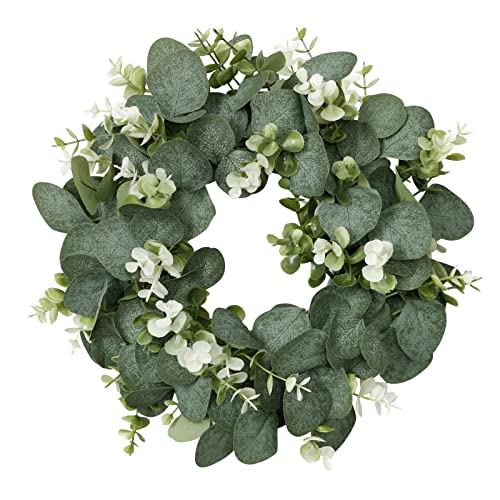 SOMYTING Künstliche Eukalyptus Kranz 30cm Grün Türkranz Wandkranz Plastik Kranz Easter Deko künstliche Pflanzengirlande Wandbehang Zubehör Sommer-Kränze für Haustür Fenster Heimdekoration von SOMYTING