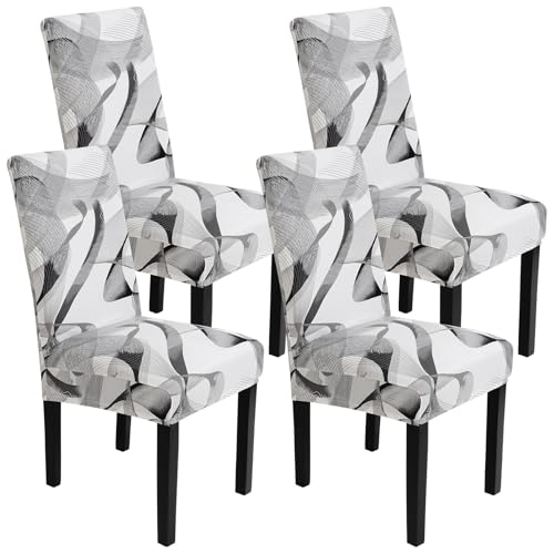 SOMYTING Stuhlhussen Wasserdicht 4er Set, Esszimmer Stuhl Abdeckungen Stretch Stuhlhusse mit Gummiband Stretch abnehmbar, Esszimmerstuhl-Schutzsitz für Hotel Küche Hochzeitsfeier SOMYTING Stuhlhussen Wasserdicht 4er Set, Esszimmer Stuhl Abdeckungen Stretch Stuhlhusse mit Gummiband Stretch abnehmbar, Esszimmerstuhl-Schutzsitz für Hotel Küche Hochzeitsfeier von SOMYTING