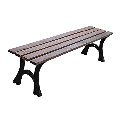 3-Sitzer Terrasse Gartenbank Outdoor Hofbank Parkbank mit Metallgestell und korrosionsbeständigen Massivholzsitzen, witterungsbeständige Outdoor-Bank Loungesessel (Grau mit Rückenlehne 1150c von SONAMUA