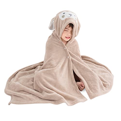 SONARIN Baby Kapuzenhandtuch,Extra Große Weich und Super Saugfähig Baby Badetücher mit Kapuze Kleinkinder Kinder Bademantel mit Niedlichen Ohren für Mädchen und Jungen 70 x 140CM(Kamel) von SONARIN