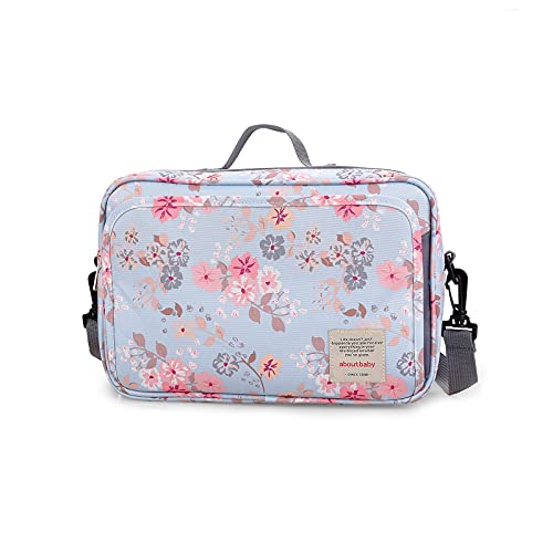 SONARIN Kinderwagen Organizer Buggy Organizer,Buggy Kinderwagentasche mit Getränkehalter,2 x Kinderwagenhaken,Schultergurt Wird als Handtasche verwendet,Universal Fit Alle Buggy Modelle(Blume) von SONARIN