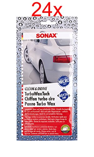 24x SONAX CLEAN&DRIVE TURBOWAXTUCH TURBO WACHSTUCH WACHS TUCH VERSIEGELUNG von SONAX