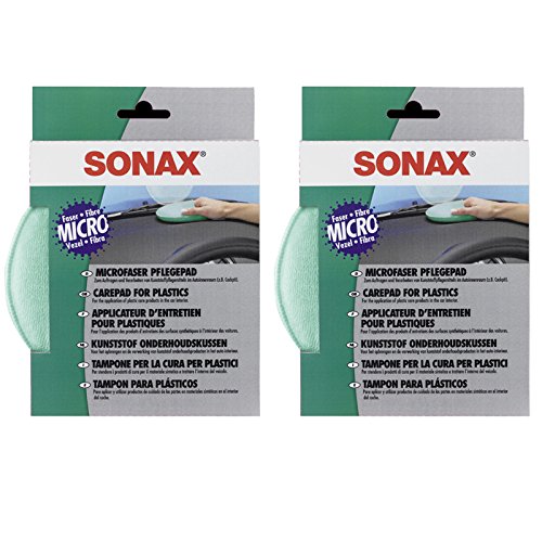 2X SONAX MICROFASERPFLEGEPAD MIKROFASER PFLEGEPAD Kunststoff PLEGE PAD Reinigung von SONAX