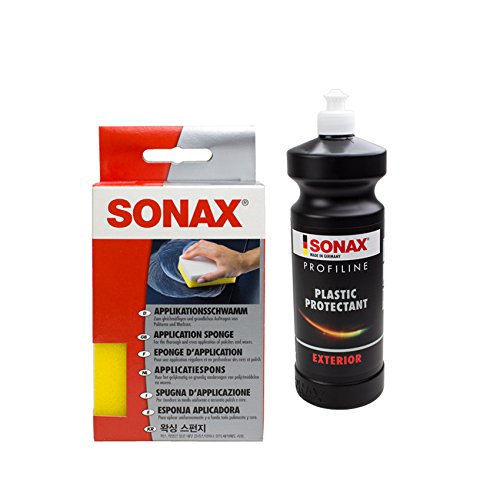 APPLIKATIONSSCHWAMM + PROFILINE KUNSTSTOFFPFLEGE Plastic PROTECTANT Set von SONAX
