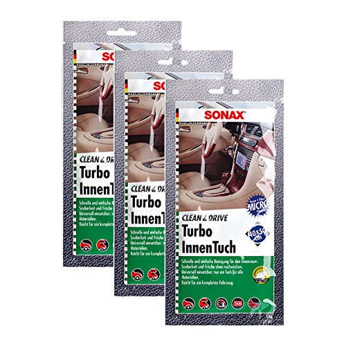 SONAX 3X 04130000 Clean&Drive TurboInnenTuch 40x50 1 Stück von SONAX
