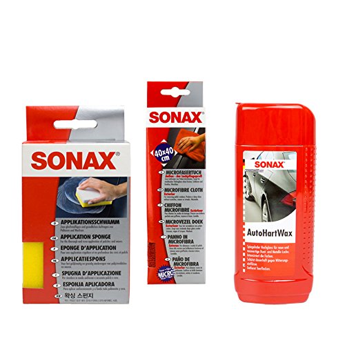 SONAX APPLIKATIONSSCHWAMM + MICROFASERTUCH AUßEN + AUTOHARTWAX WACHS POLITUR Pflege SE SONAX APPLIKATIONSSCHWAMM + MICROFASERTUCH AUßEN + AUTOHARTWAX WACHS POLITUR Pflege SE von SONAX