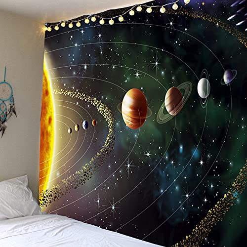 SONG Galaxie Wandteppich, Schönes Sonnensystem Wandbehänge Wandteppiche, Indian Mandala Naturwald Hippie Bohemian Psychedelic Wandbehang Für Schlafzimmer Wohnzimmer Wohnheim Wohnkultur von SONG