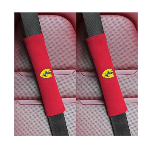 SONGLULU Auto Sicherheitsgurt Schutz für Ferrari California（California T）,Sitzgurtabdeckung Komfort Schutzpolster Autositz Zubehör,A_Red von SONGLULU