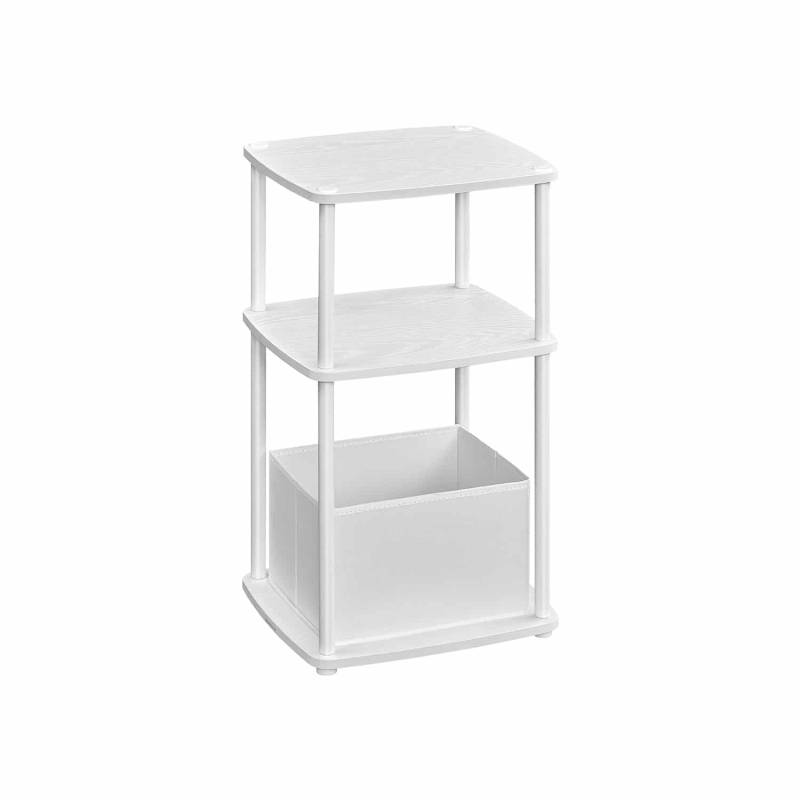 Beistelltisch mit 3 Ablagen 30 x 34 x 58 cm schneeweiß von SONGMICS HOME