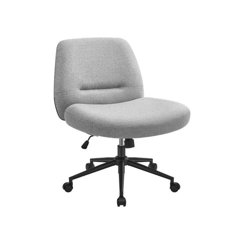 Bürostuhl mit breiter Sitzfläche und Fußkreuz taubengrau von SONGMICS HOME