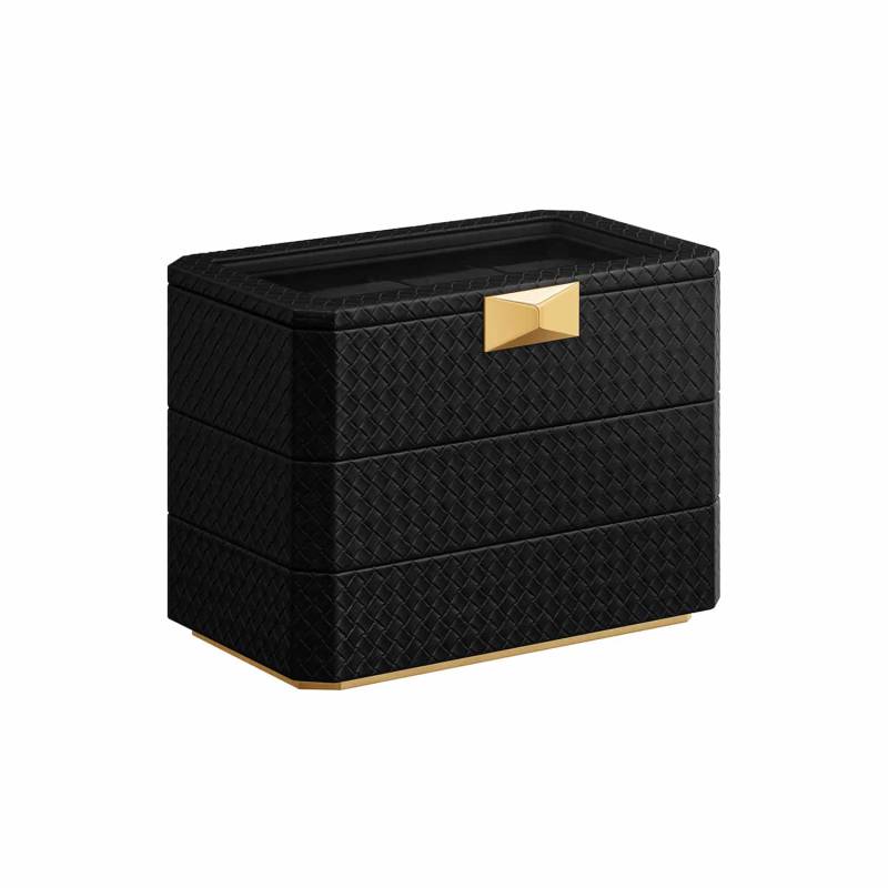 RONNE Kollektion - Uhrenbox 3 Ebenen Tintenschwarz von SONGMICS HOME