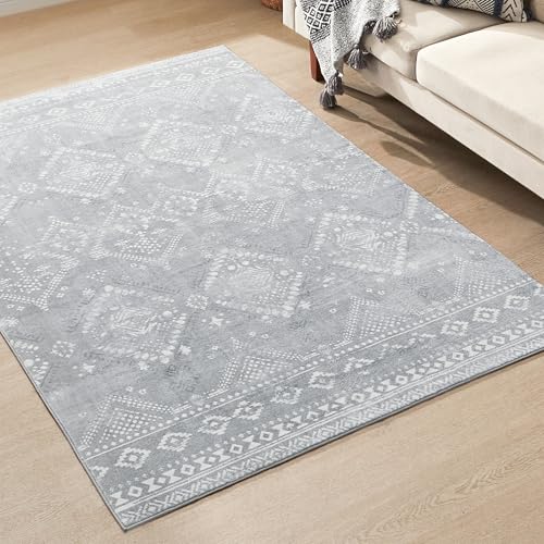 SONGMICS HOME Boho Teppich, 160 x 230 cm, Schlafzimmer Teppich, Wohnzimmerteppich, rutschfesterteppich, waschbarerteppich, flauschig, Dekoration, für Wohnzimmer, Taubengrau TAR029G02 SONGMICS HOME Boho Teppich, 160 x 230 cm, Schlafzimmer Teppich, Wohnzimmerteppich, rutschfesterteppich, waschbarerteppich, flauschig, Dekoration, für Wohnzimmer, Taubengrau TAR029G02 von SONGMICS HOME