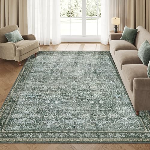 SONGMICS HOME Teppich, 160 x 230 cm, Wohnzimmerteppich, Vintage-Stil, Rutschfester Teppich, flauschig, Dekoration, für Wohnzimmer, Schlafzimmer, maschinenwaschbar, waldgrün TAR129C01 SONGMICS HOME Teppich, 160 x 230 cm, Wohnzimmerteppich, Vintage-Stil, Rutschfester Teppich, flauschig, Dekoration, für Wohnzimmer, Schlafzimmer, maschinenwaschbar, waldgrün TAR129C01 von SONGMICS HOME