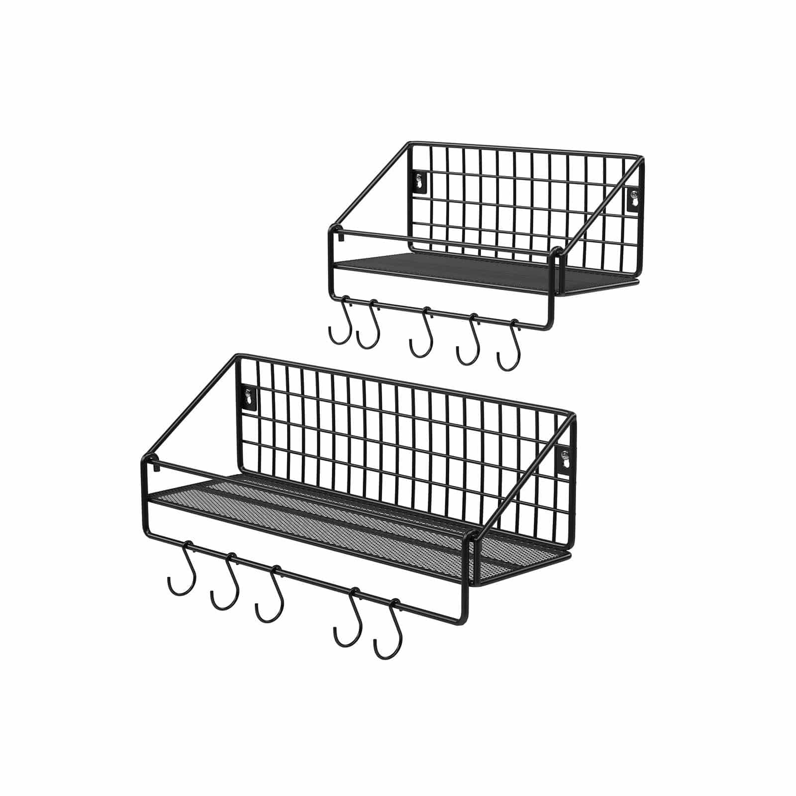 2 Wandregale Industrie-Design Schwarz 2 Wandregale Industrie-Design Schwarz von SONGMICS