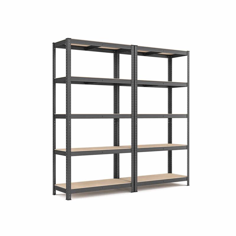 2er Set Kellerregal 180 cm hoch grau von SONGMICS
