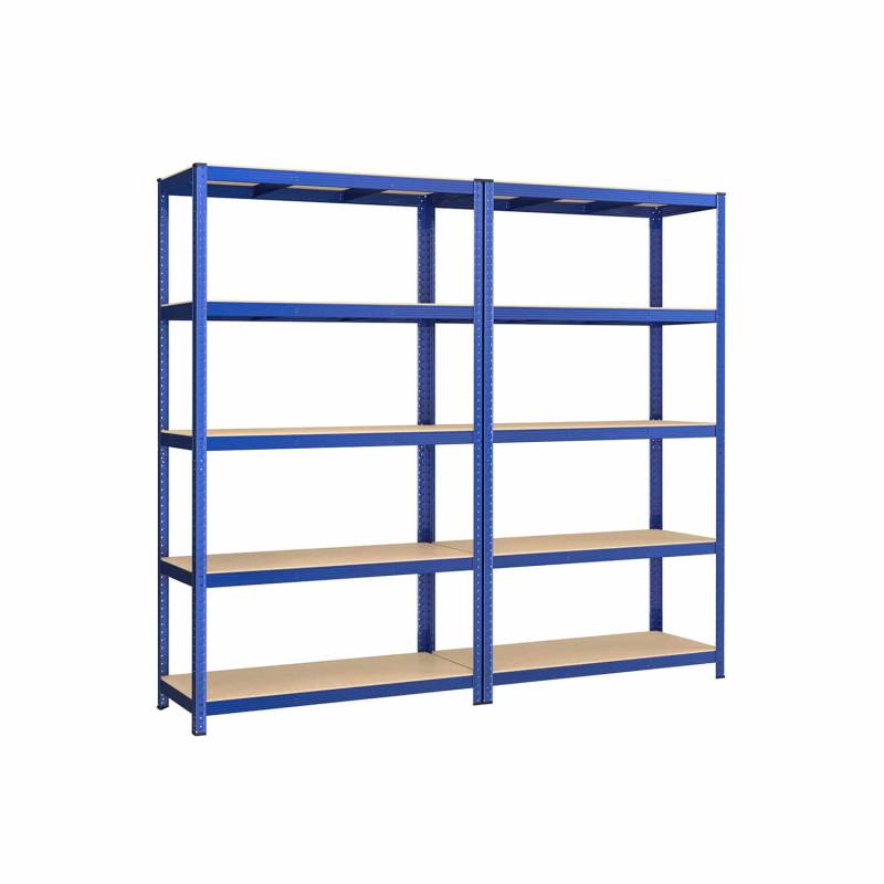 2er Set Kellerregal 200 cm hoch blau von SONGMICS