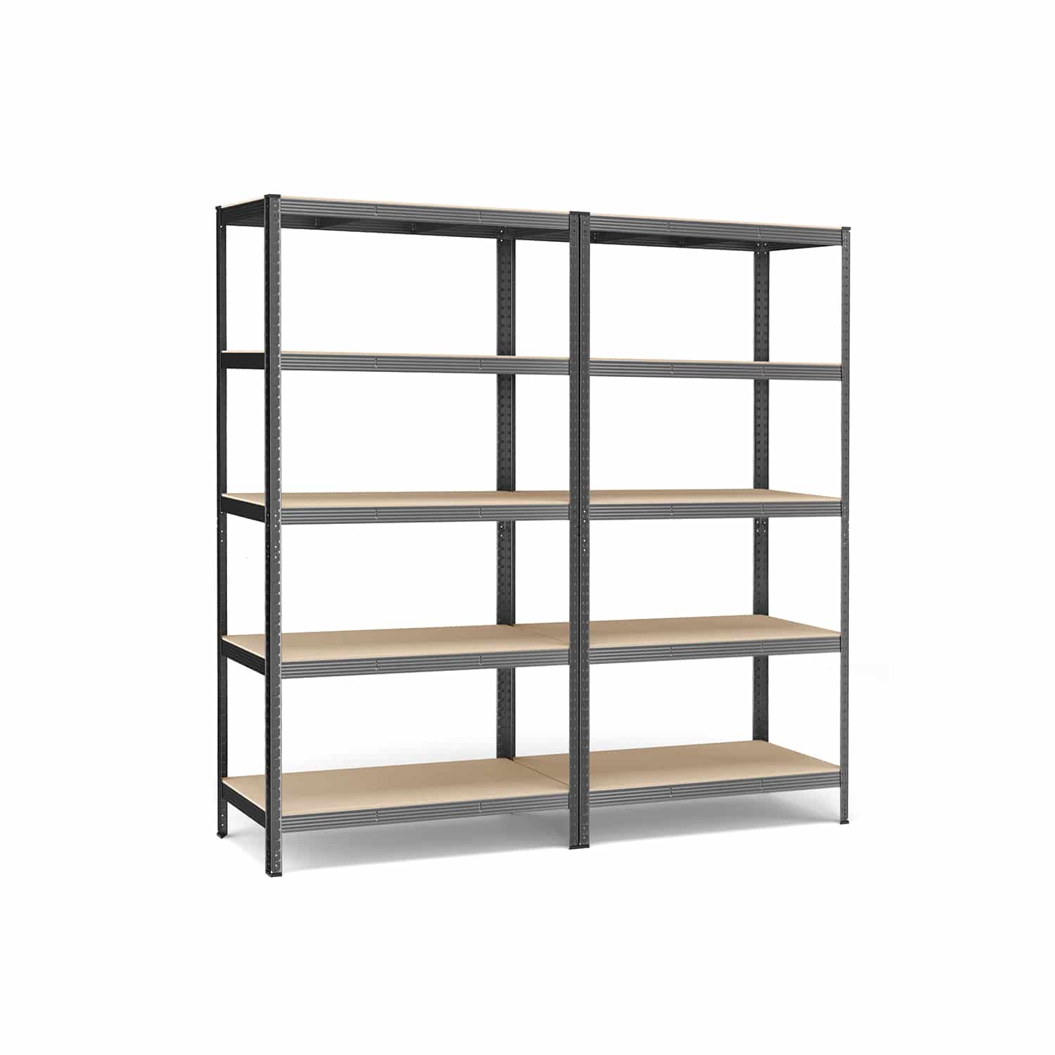 2er Set Kellerregal 200 cm hoch grau von SONGMICS