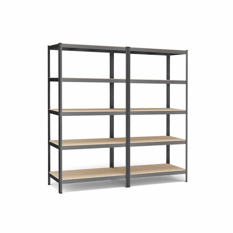 2er Set Kellerregal 200 cm hoch grau von SONGMICS