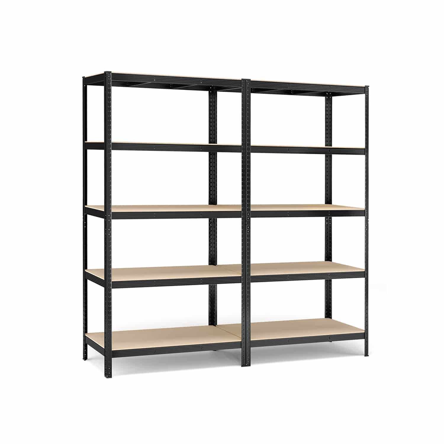 2er Set Kellerregal 200 cm hoch schwarz von SONGMICS