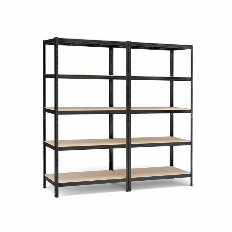 2er Set Kellerregal 200 cm hoch schwarz von SONGMICS