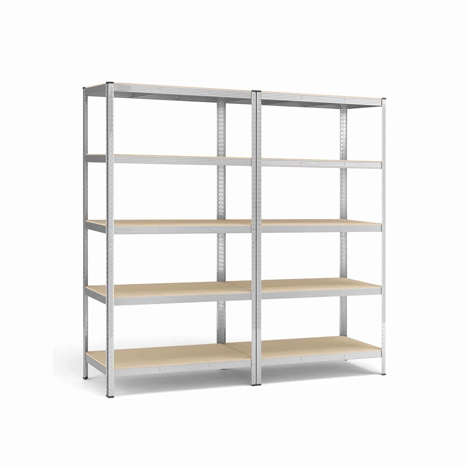 2er Set Kellerregal 200 cm hoch silbern von SONGMICS