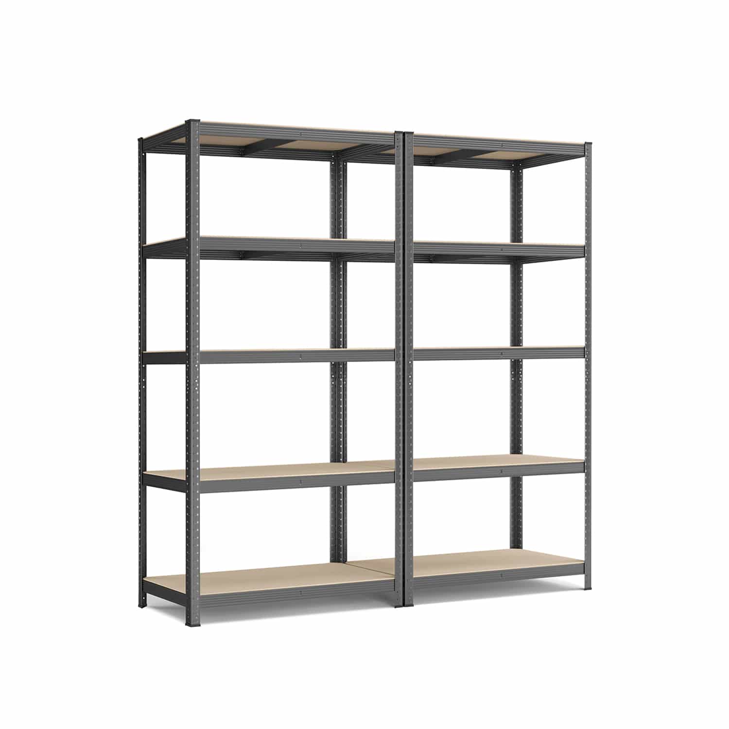 2er Set Lagerregal 200 cm hoch grau von SONGMICS
