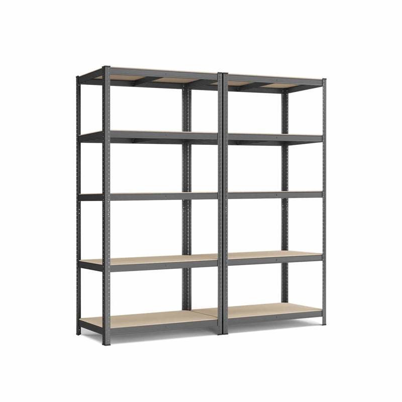2er Set Lagerregal 200 cm hoch grau von SONGMICS