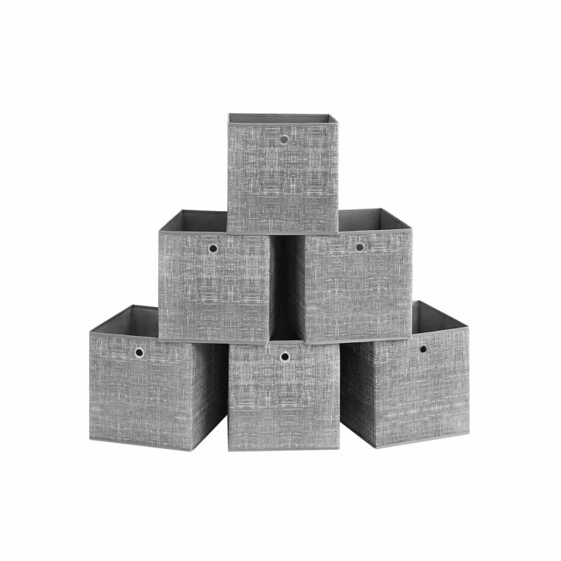 Aufbewahrungsbox 33cm 6er-Set grau meliert von SONGMICS