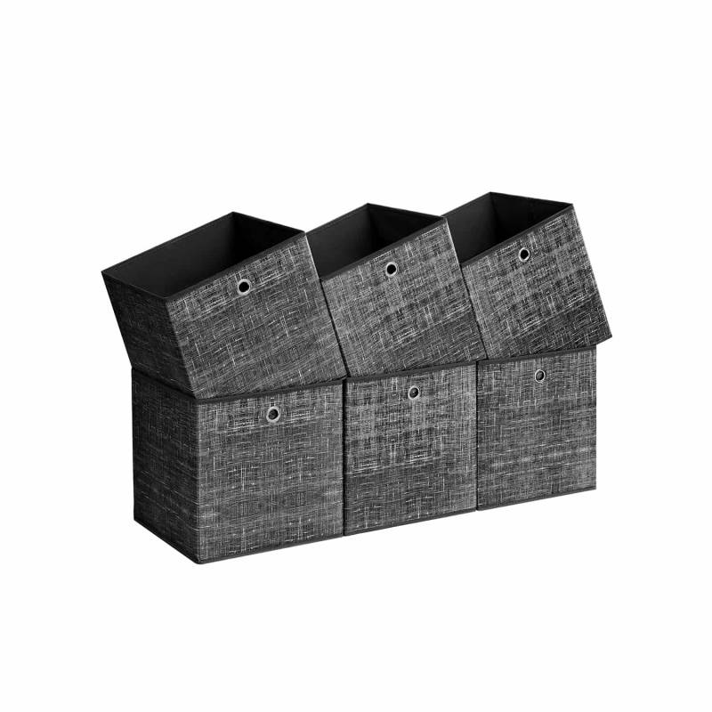 Aufbewahrungsbox 33cm 6er-Set schwarz meliert von SONGMICS
