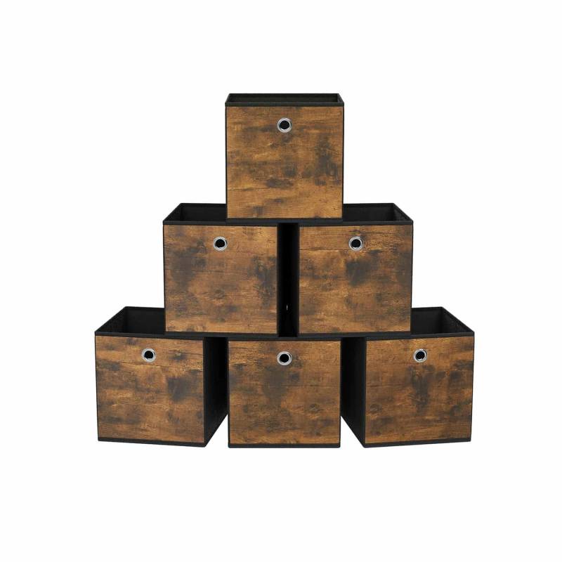 Aufbewahrungsbox 6er Set vintagebraun-schwarz von SONGMICS