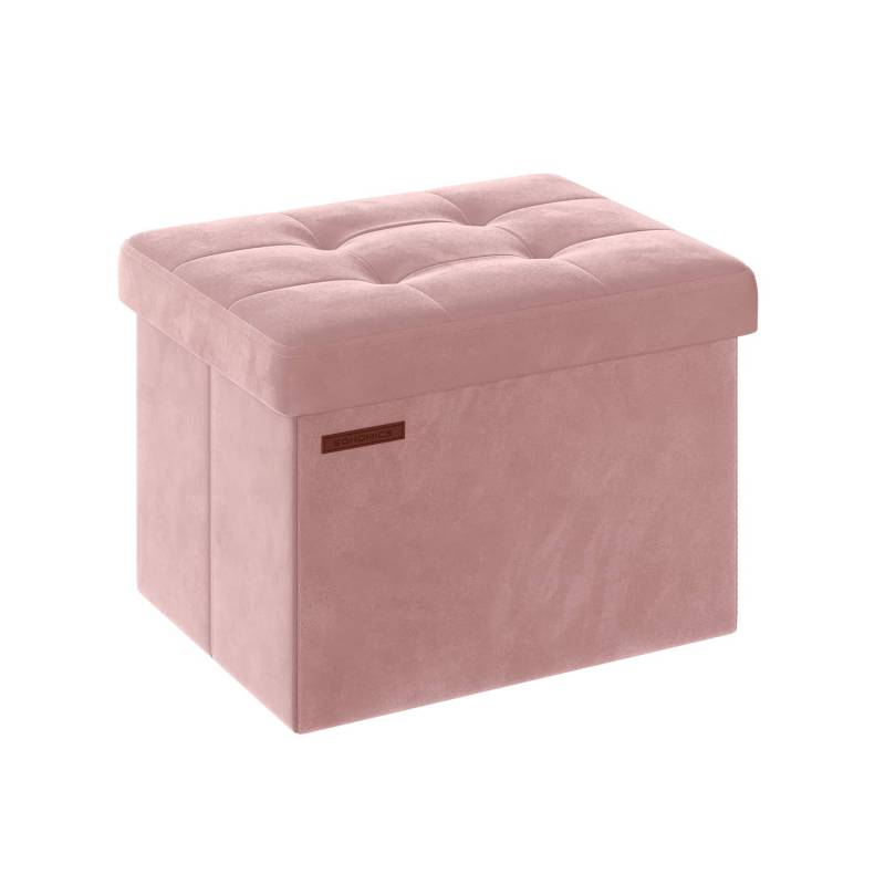 Aufbewahrungsbox mit Deckel bis 130 kg belastbar pastellrosa von SONGMICS