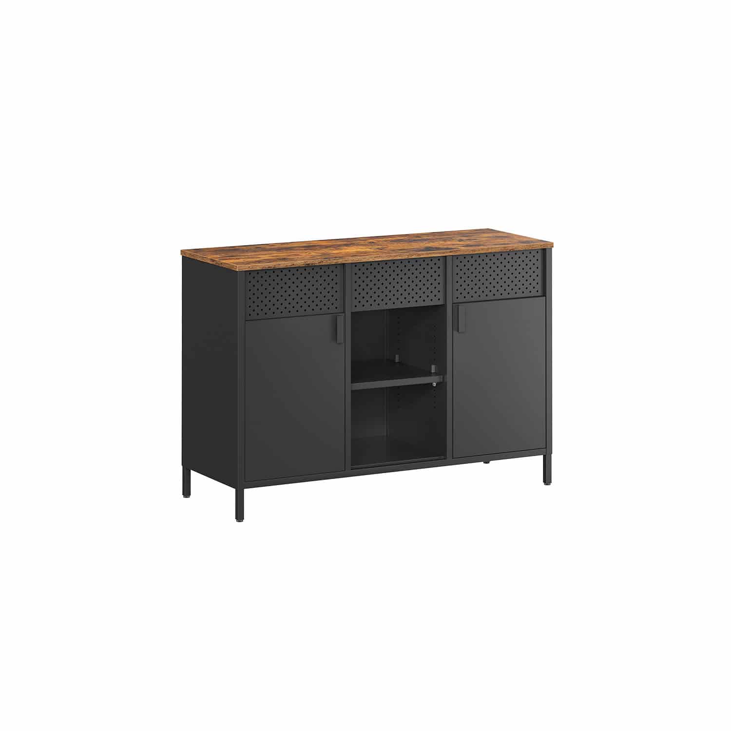 Aufbewahrungsschrank mit Doppeltür vintagebraun-mattschwarz Aufbewahrungsschrank mit Doppeltür vintagebraun-mattschwarz von SONGMICS