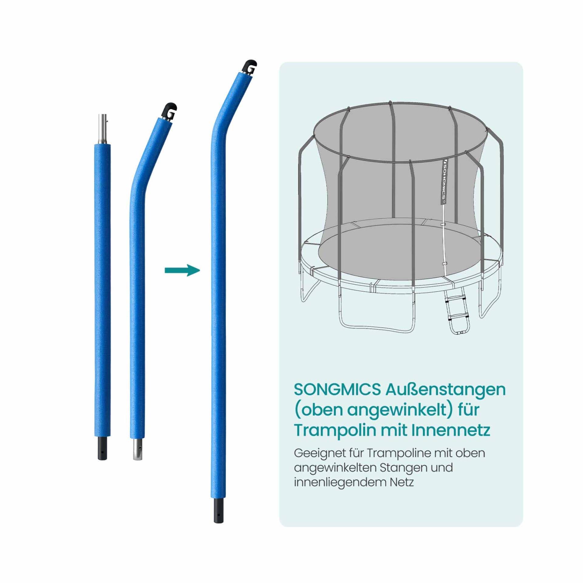 Außenstangen (oben angewinkelt) für Trampolin mit Innennetz von SONGMICS