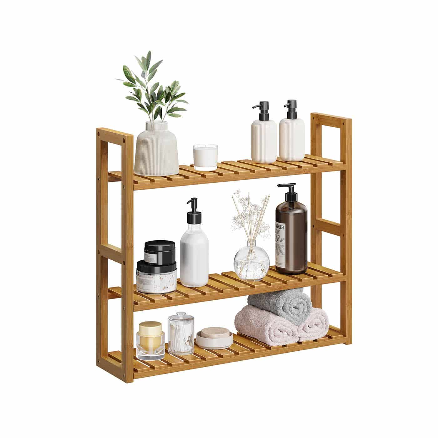 Badregal mit 3 verstellbaren Ablagen 15 x 60 x 54 cm, kaffeebraun von SONGMICS