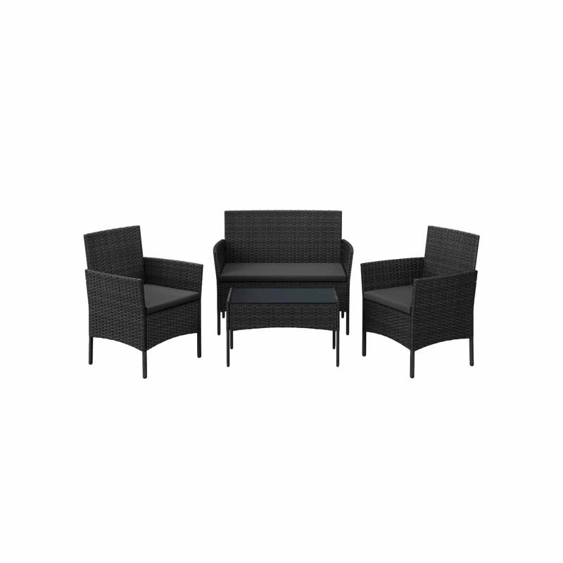 Balkonmöbel aus PE-Polyrattan schwarz-grau von SONGMICS