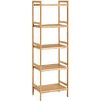 Bambus Regal, Küchenregal, Badregal, Bücherregal, Standregal mit 5 Ablagen, 31,5 x 45 x 142 cm, für Bad, Küche, Wohnzimmer, Schlafzimmer, Balkon, von SONGMICS