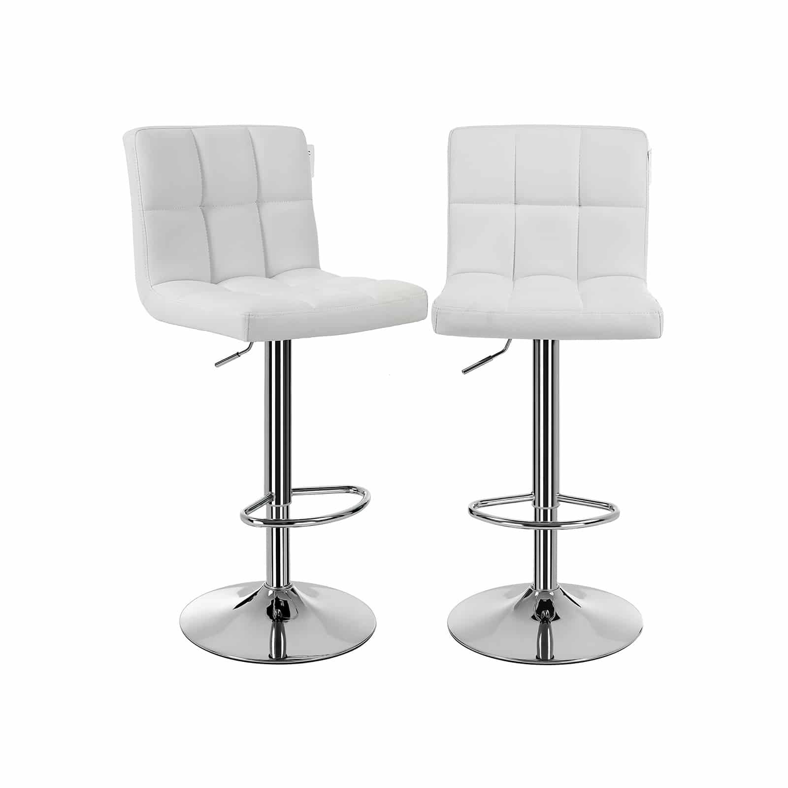 Barhocker 2er Set Kunstleder Weiß Barhocker 2er Set Kunstleder Weiß von SONGMICS