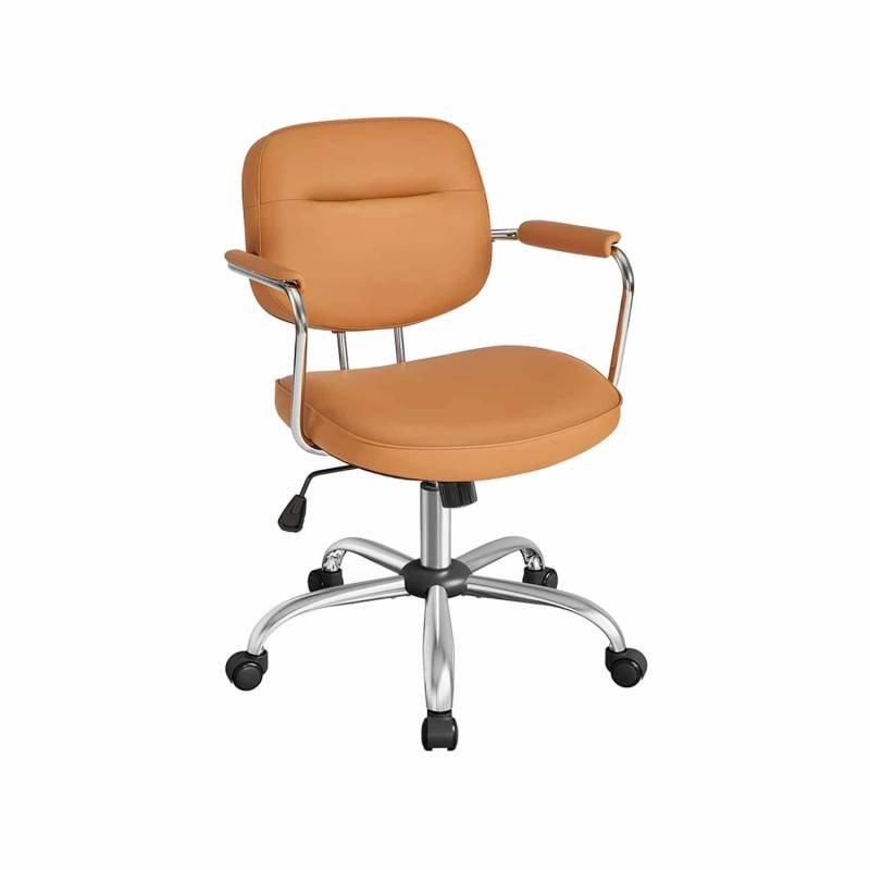 Bürostuhl aus PU mit Armlehnen karamellbraun von SONGMICS