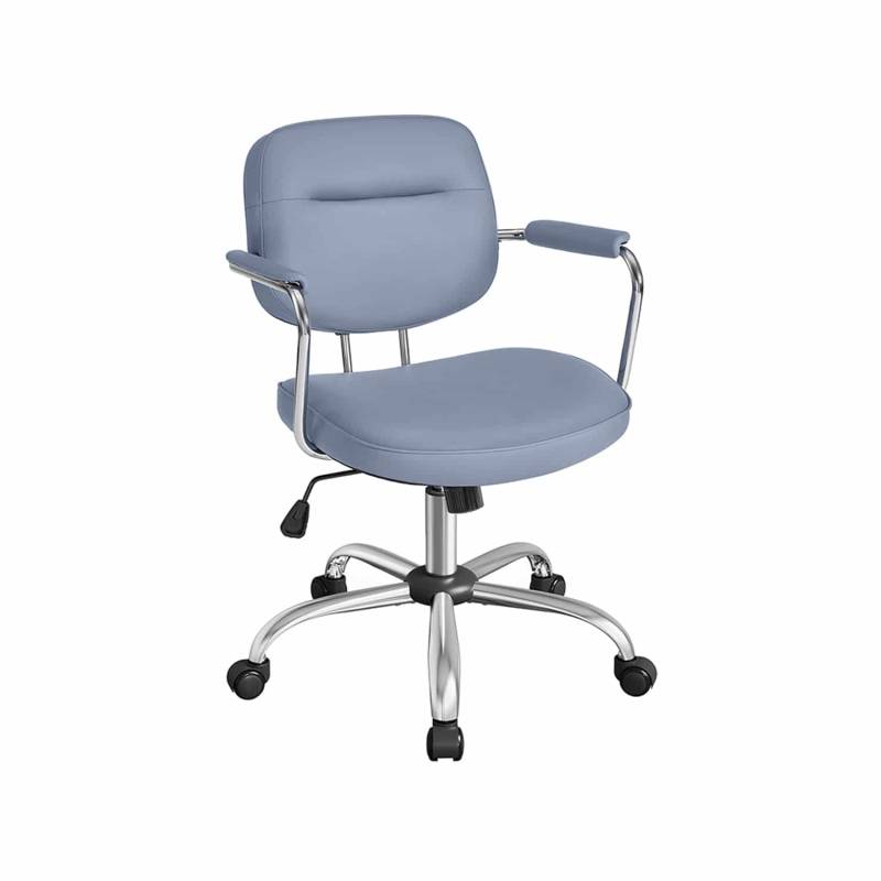 Bürostuhl aus PU mit Armlehnen nebelblau von SONGMICS