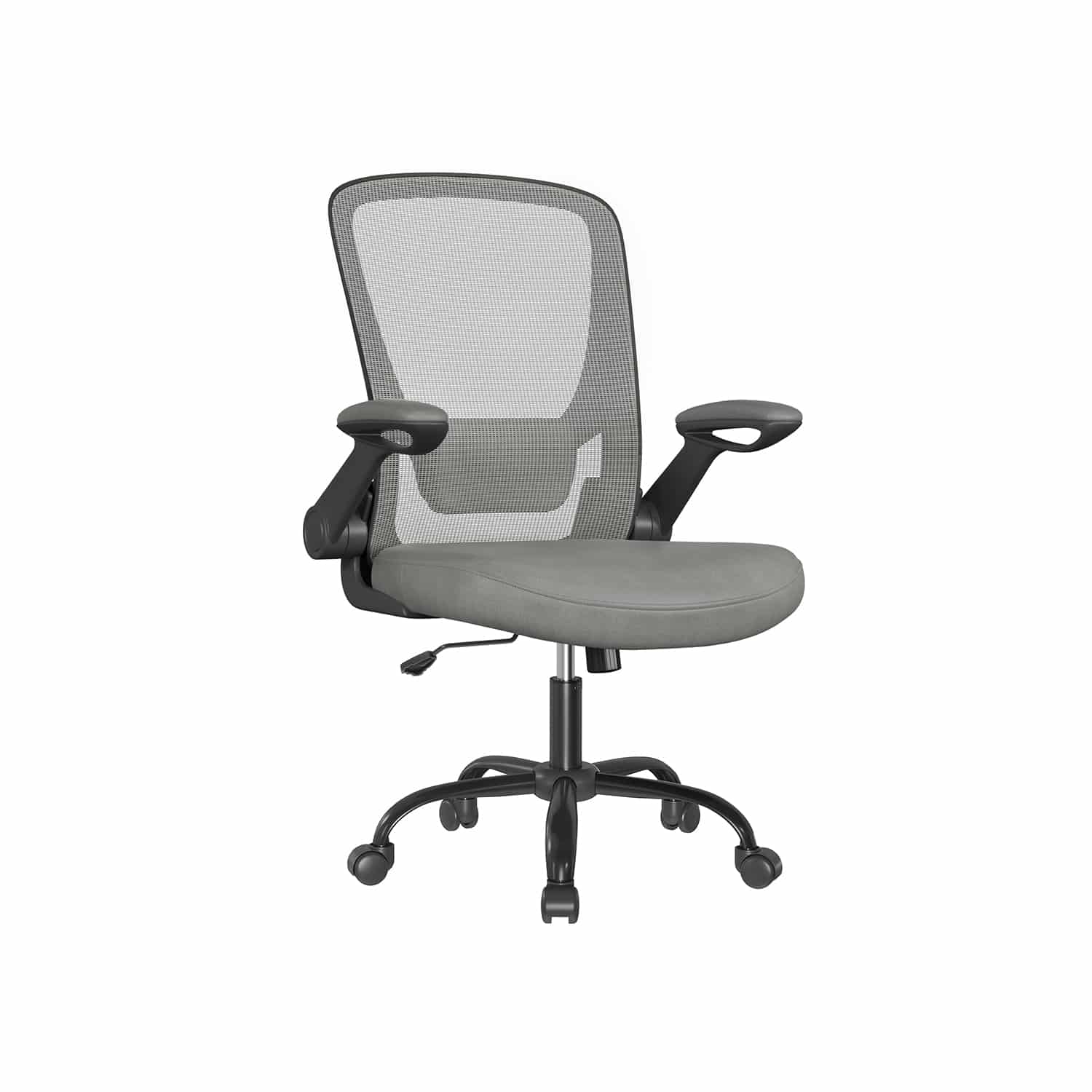Bürostuhl ergonomisch Wippfunktion Armlehnen taubengrau Bürostuhl ergonomisch Wippfunktion Armlehnen taubengrau von SONGMICS