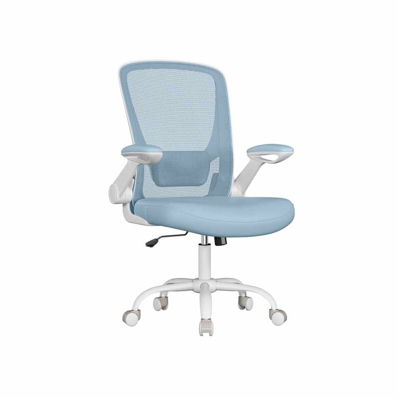 Bürostuhl ergonomisch klappbare Armlehnen nebelblau von SONGMICS