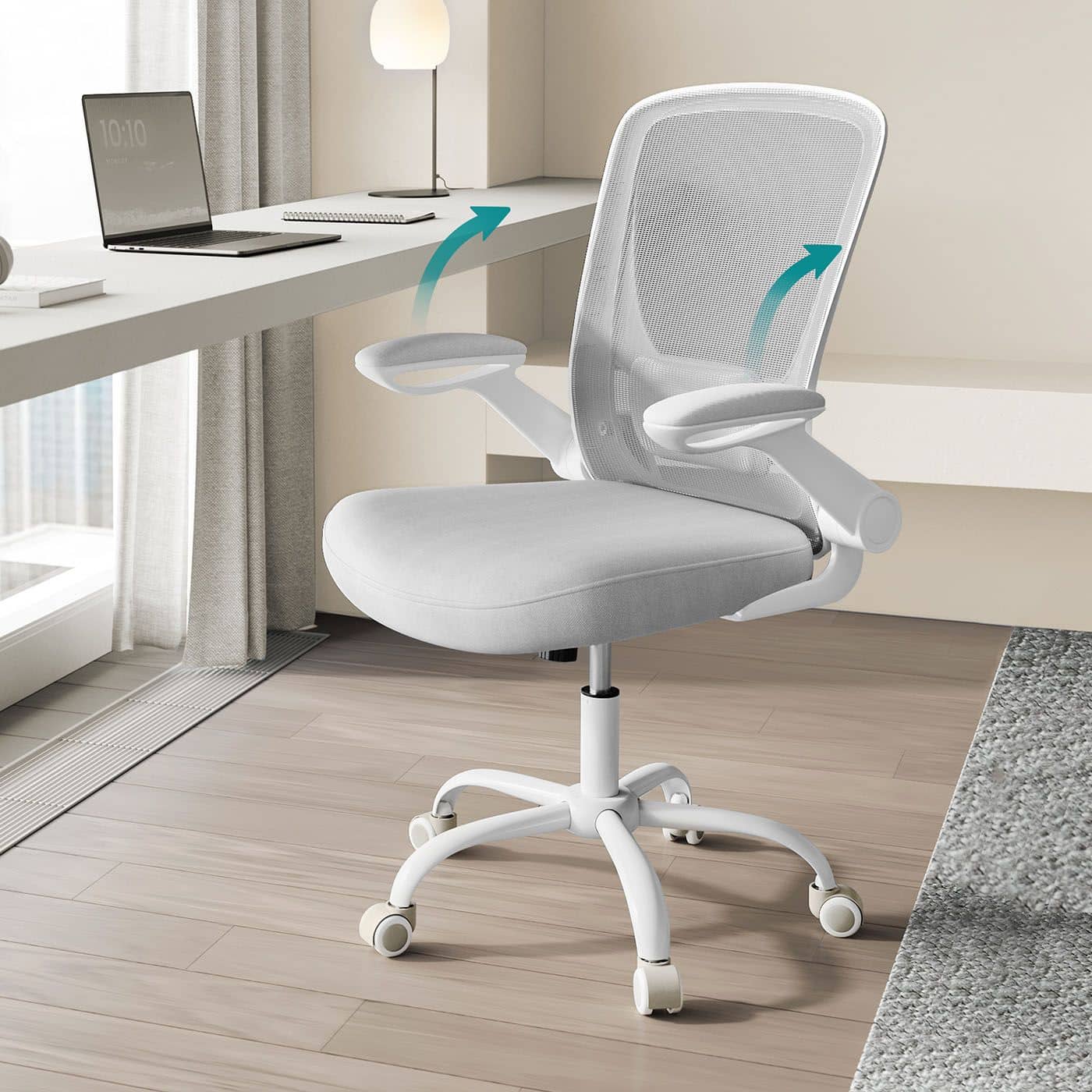 Bürostuhl ergonomisch mit Mesh und 53 cm großer Sitzfläche hellgrau Bürostuhl ergonomisch mit Mesh und 53 cm großer Sitzfläche hellgrau von SONGMICS