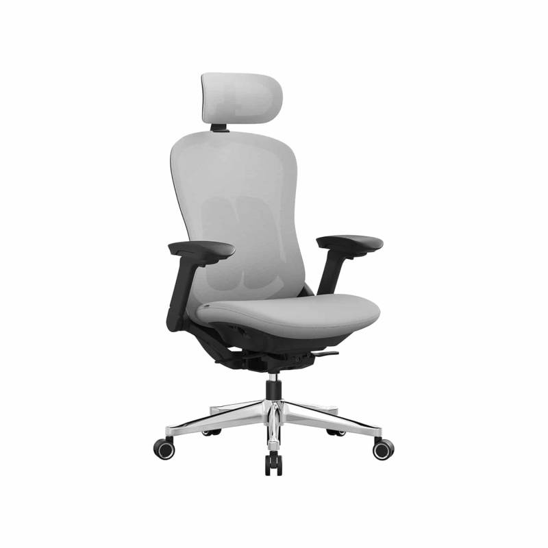 Bürostuhl mit Rückenlehne ergonomisch und verstellbar taubengrau von SONGMICS