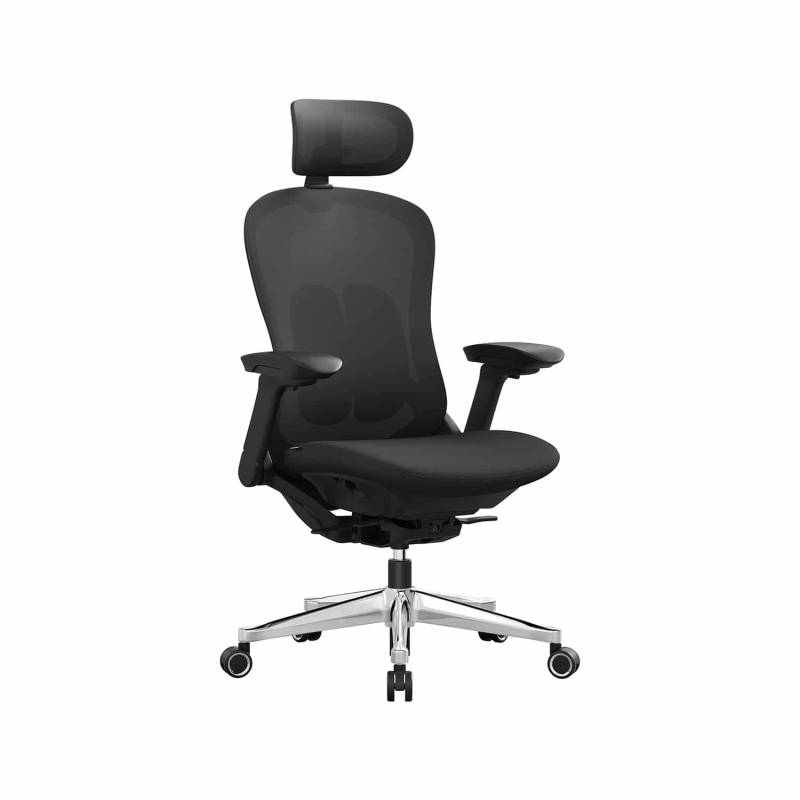 Bürostuhl mit Rückenlehne ergonomisch und verstellbar tintenschwarz von SONGMICS