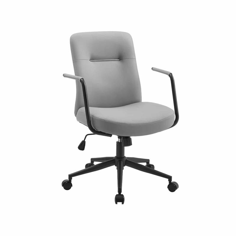 Bürostuhl mit Rückenlehnen und gebogenem Sitz taubengrau von SONGMICS