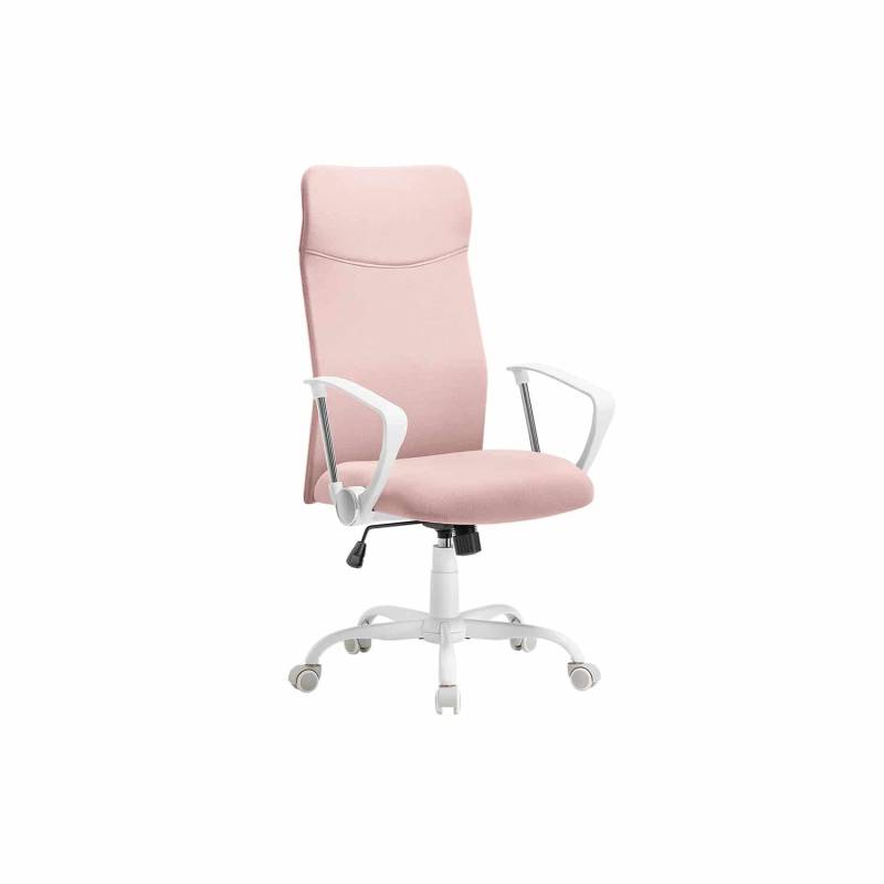 Bürostuhl mit gepolstertem Sitz in rosa - bis 120 kg belastbar von SONGMICS
