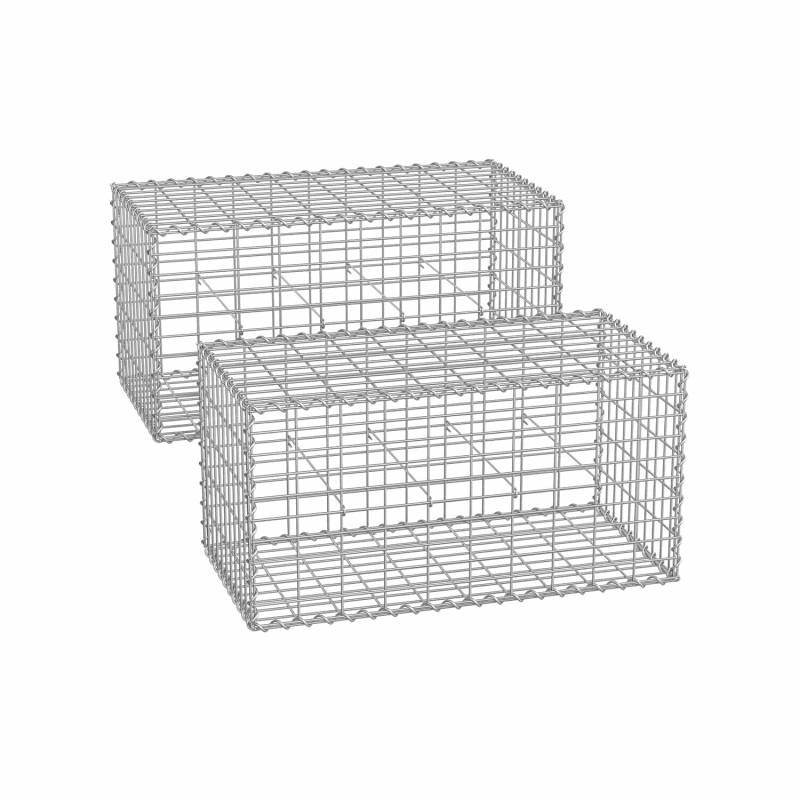 Drahtkorb 100 x 30 x 30 cm 2er Set silber von SONGMICS